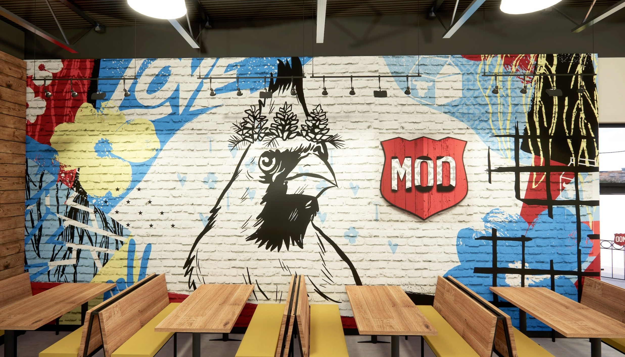 North Carolina Mod Pizza interior by Mike McKeogh in Wenatchee