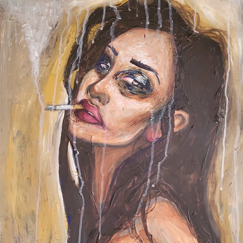 woman smoking cigarette painting LUCKLYDOUDOU Poster Decorative Canvas Portrait Vintage Woman Dark Moody Dark Academia Print Antique Modern Home and Bedroom Decoration 8x12inch Without Frame: Posters & Prints able to attract and hold attention for a long time Smoking